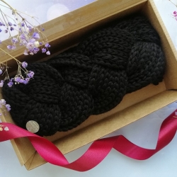 Ear warmer "Black Braid"